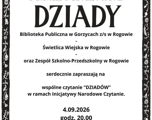 Narodowe Czytanie „Dziadów” w Rogowie – plenerowe spotkanie z klasyką