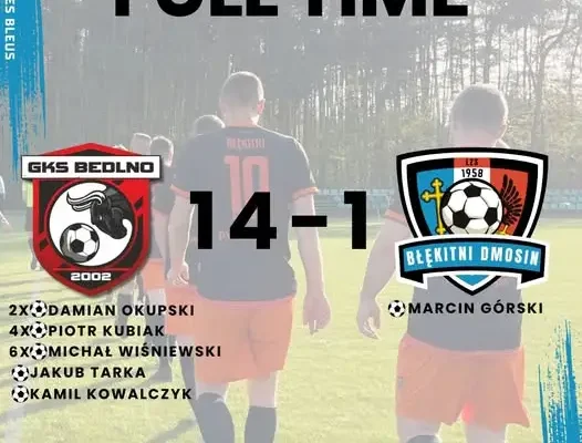 Błękitni Dmosin rozbici w pierwszej kolejce – 1:14 z GKS Bedlno