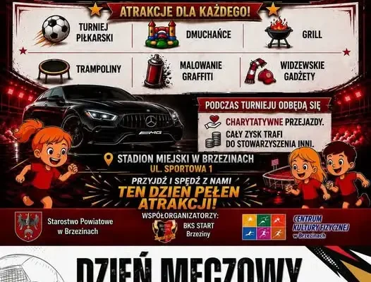 Zakończenie wakacji na Stadionie Miejskim w Brzezinach – turniej, dmuchańce i mecz Klasy Okręgowej