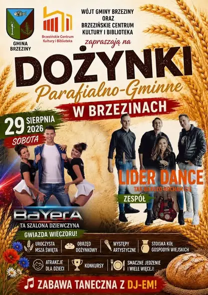 Dożynki Parafialno-Gminne w Brzezinach już jutro! Sprawdź program
