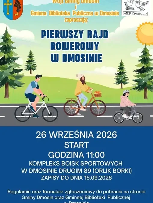 Pierwszy Rajd Rowerowy w Gminie Dmosin – 26 września 2026