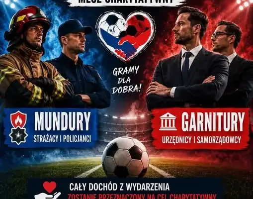 Charytatywny mecz mundurowych i samorządowców w Brzezinach