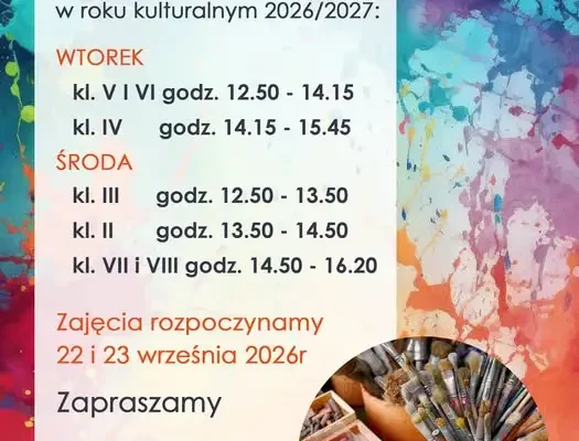 Rusza nowy rok zajęć plastycznych w Brzezinach – sprawdź harmonogram