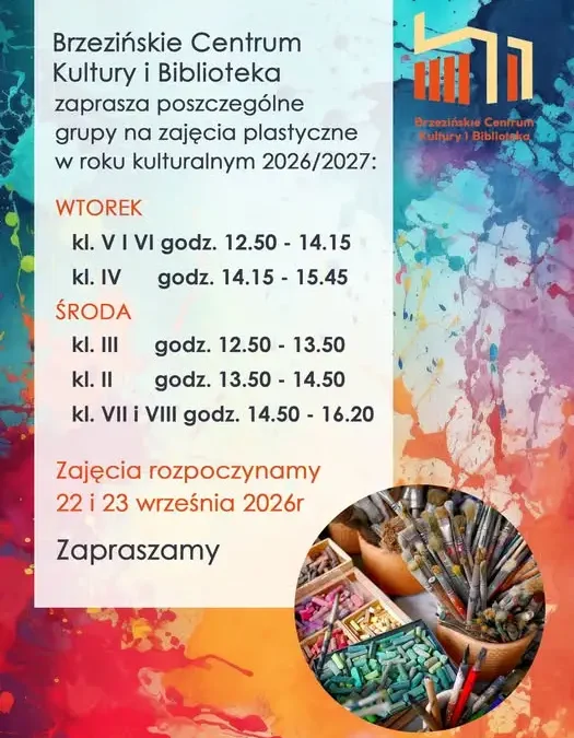 Rusza nowy rok zajęć plastycznych w Brzezinach – sprawdź harmonogram