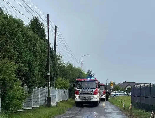 Wyjazd alarmowy w Rogowie. Zgłoszenie E-Call na ul. Wyzwolenia