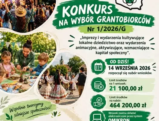 Ruszył nabór grantów LGD „POLCENTRUM” – do 21 100 zł na lokalne wydarzenia