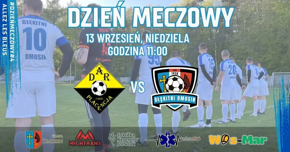 Błękitni Dmosin zagrają w niedzielę z Dar Placencja w Serie A