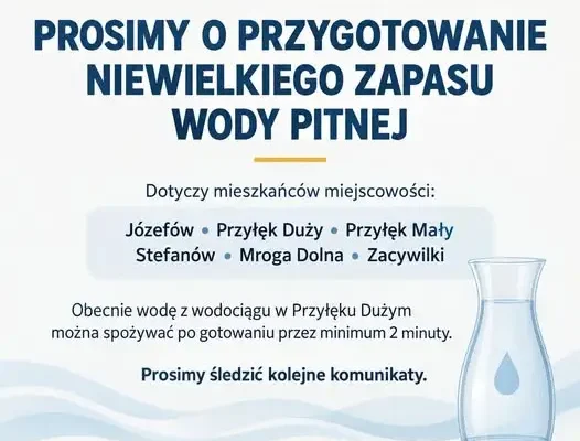 Komunikat dla mieszkańców gminy Rogów: woda pitna tylko po przegotowaniu
