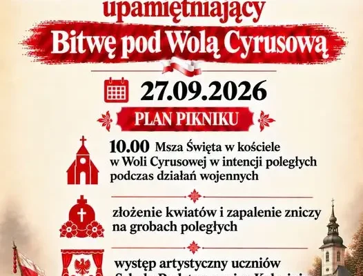 Piknik historyczno-patriotyczny w Woli Cyrusowej – hołd dla bohaterów Bitwy pod Wolą Cyrusową