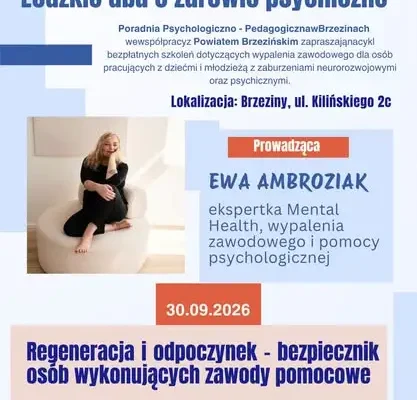 Bezpłatne szkolenia o zdrowiu psychicznym dla nauczycieli i terapeutów w Brzezinach