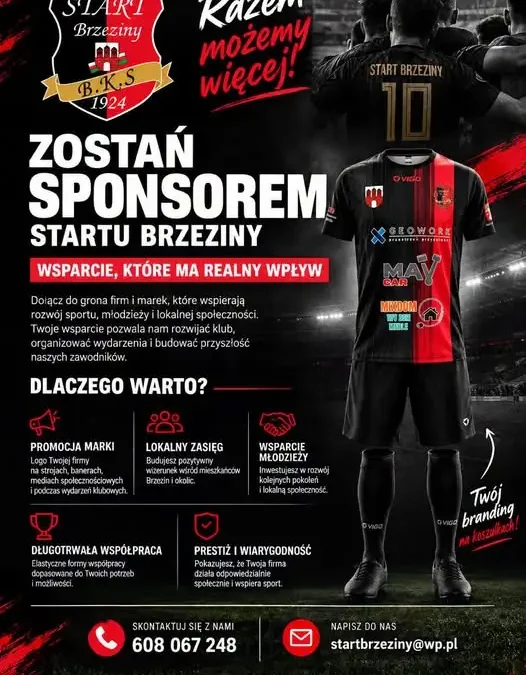 BKS Start Brzeziny szuka sponsorów. Klub kusi ulgami podatkowymi