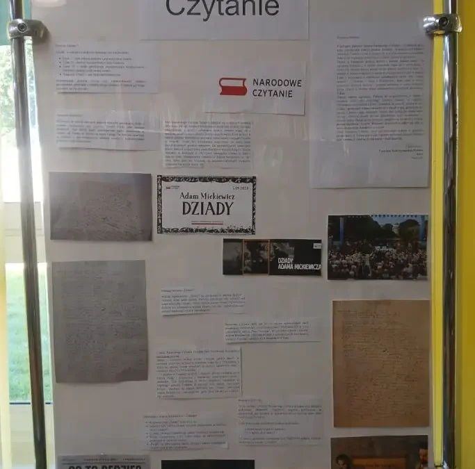 Wystawa o Mickiewiczu i Narodowym Czytaniu w bibliotece w Brzezinach