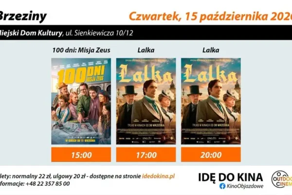 Kino Objazdowe w Brzezinach – repertuar i bilety na 15 października