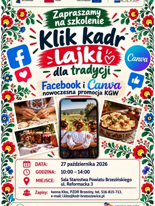 Szkolenie z Facebooka i Canvy dla KGW w Brzezinach – zapisy trwają