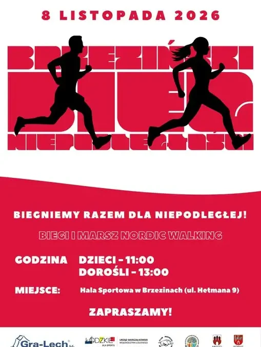 Brzeziński Bieg Niepodległości 2026 – sportowo i rodzinnie 8 listopada