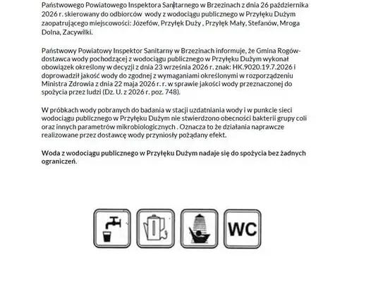Woda z wodociągu w Przyłęku Dużym znów bezpieczna – sanepid potwierdza